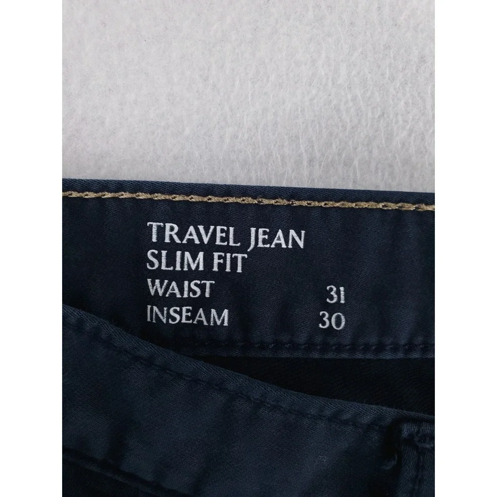 Banana Republic Travel Jean Mens 31x30 Navy Blue Slim Fit Tapered Chino Stretch
